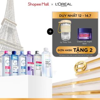 [AMINO MICELLAR MỚI] Nước tẩy trang làm sạch sâu, loại bỏ bụi bẩn & trang điểm 3-in-1 L'Oreal Paris Micellar Water 400ml