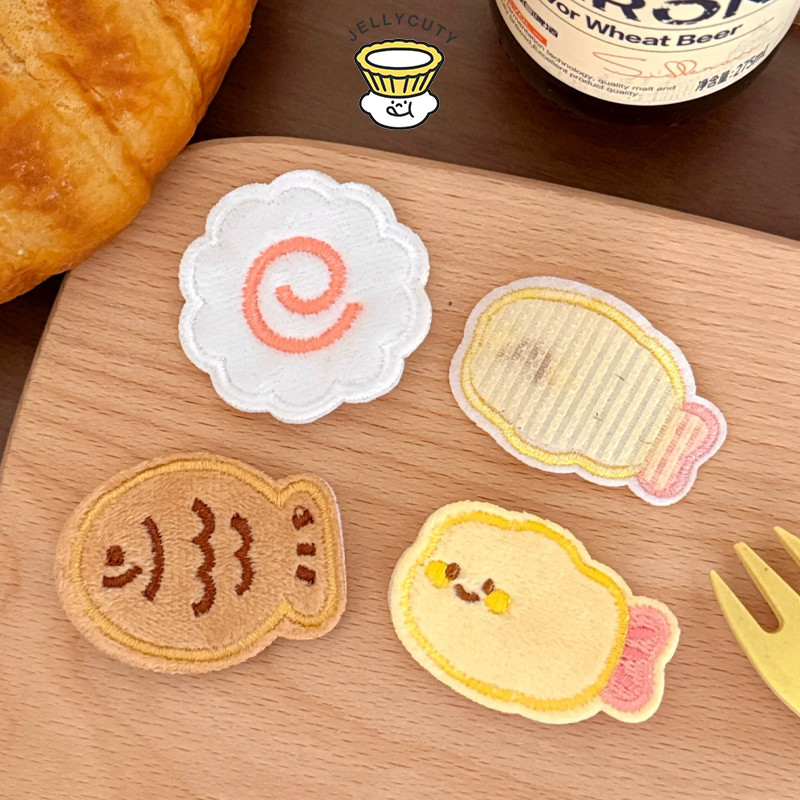 [jell] Phim hoạt hình Tôm chiên dễ thương Taiyaki Fish Cake Bangs Patches – Phụ kiện tóc nữ tính ngọt ngào – Dây buộc tóc ma thuật liền mạch