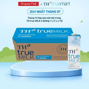Thùng 12 hộp sữa tươi tiệt trùng TH true MILK ít đường 1 L (1 L x 12)