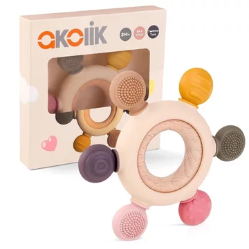 Akolik Đồ chơi mọc răng cho bé, Đồ chơi giảm mọc răng, Đồ chơi nhai cho bé không chứa BPA Đồ trẻ sơ sinh Phụ kiện sơ sinh, Dụng cụ ngậm răng cho bé 0-3-6-9-12 tháng tuổi Bé trai bé gái