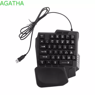 Bàn phím đơn AGATHA, Bàn phím một tay siêu mỏng USB, Bàn phím cơ chơi game Mini 3 màu đa chức năng Bàn phím cơ chơi game có dây Laptop