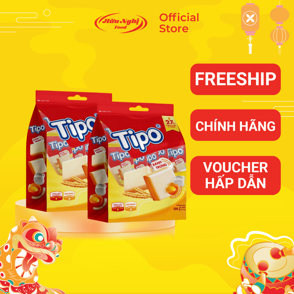 COMBO 2 Bánh Trứng Nướng Vị Sữa Tipo 500g, Bánh Trứng Hữu Nghị