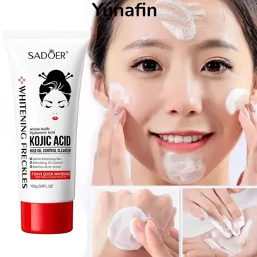 Sữa rửa mặt YUNAFIN, 100g Sữa rửa mặt làm sạch nhẹ nhàng Axit Kojic, Sữa rửa mặt dưỡng ẩm làm sáng da mặt Chăm sóc da mặt