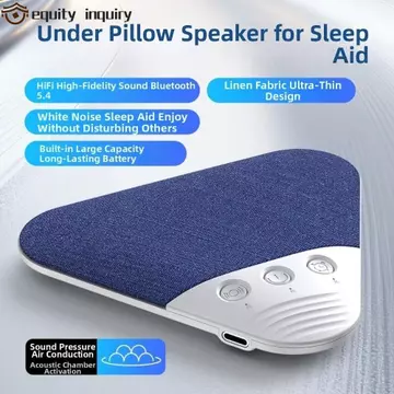 YÊU CẦU TƯỢNG Loa ngủ dưới gối, Loa Bluetooth không dây Bluetooth 5.4 có độ ồn trắng tích hợp, Thiết kế siêu mỏng Hỗ trợ thẻ TF Gối V3pro Loa Bluetooth