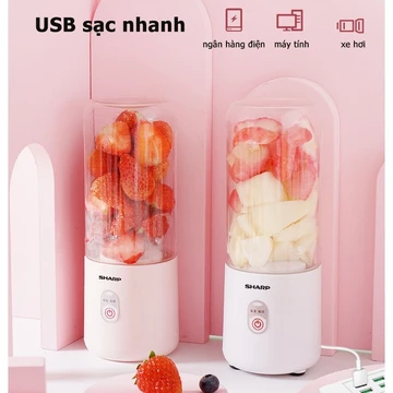 🌙🌙 Sharp Máy Xay Sinh Tố Cầm Tay,Máy Xay Sinh Tố Đa Năng, Máy Xay Sinh Tố Mini, Máy Xay Hoa Quả，Sạc Tích Điện 6 Lưỡi
