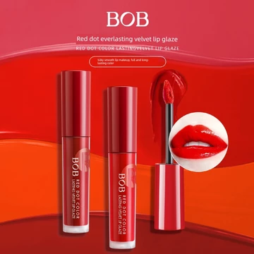 son bóng chính hãng son bóng lì lâu trôi BOB Chấm Đỏ Màu Không Đổi Nhung Quyến Rũ Son Bóng Glaze Gương Glare Dưỡng Ẩm Mượt Đôi Hiệu Quả Đặc Điểm Son Bóng Không