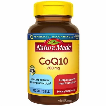 Viên dầu mềm Nature Made CoQ10 200mg 140 viên hỗ trợ tim mạch tăng năng lượng cơ thể chống mệt mỏi thực phẩm chức năng