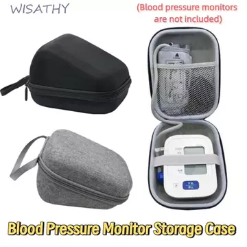 WISATHY Hộp đựng máy đo huyết áp WISATHY, Túi bảo vệ máy đo huyết áp vỏ cứng di động, Thiết kế lưới chống nước Vỏ cứng hình tam giác cho máy đo huyết áp