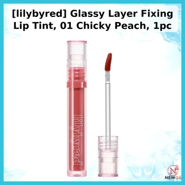 [lilybyred] Son Tint cố định lớp thủy tinh, 01 Chicky Peach, 1 cái / Son Tint Hàn Quốc / Màu lâu trôi của NEW GK