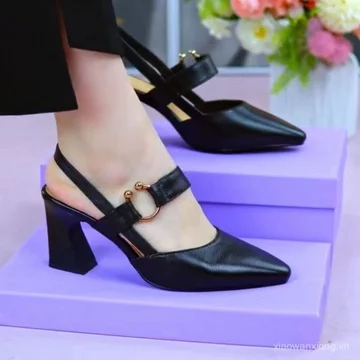 Phong Cách Mới Cao Gót Giày Sandal Gót Dày 2026 Giày Cao Gót Nữ Mùa Hè Phong Cách Mới Giữa Gót Giày Thời Trang Baotou Da Mềm Đế Mềm Giày Nữ FRED