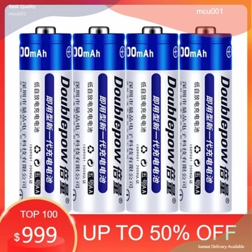 Bộ 4 pin tiểu sạc lại Doublepow công suất thực pin sạc aa pin sạc aaa pin tiểu pin đũa pin sạc