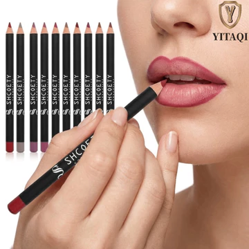 Bộ Son Môi YITAQI Matte, Bộ Lót Môi Họa Tiết Nhung Lâu Dài, Công Thức Sương Mềm Di Động 12 Màu Matte Khỏa Thân Son Môi Bộ 12 Cái / bộ Bộ Sưu Tập Trang Điểm