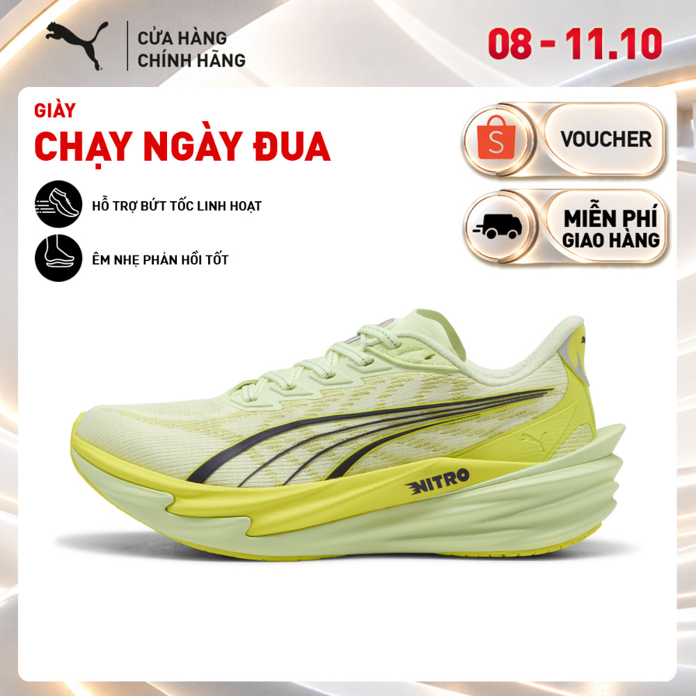 Giày Chạy Bộ PUMA Nữ Deviate NITRO 4 Wns Apple Spritz-Lux Lime Màu Xanh Lá