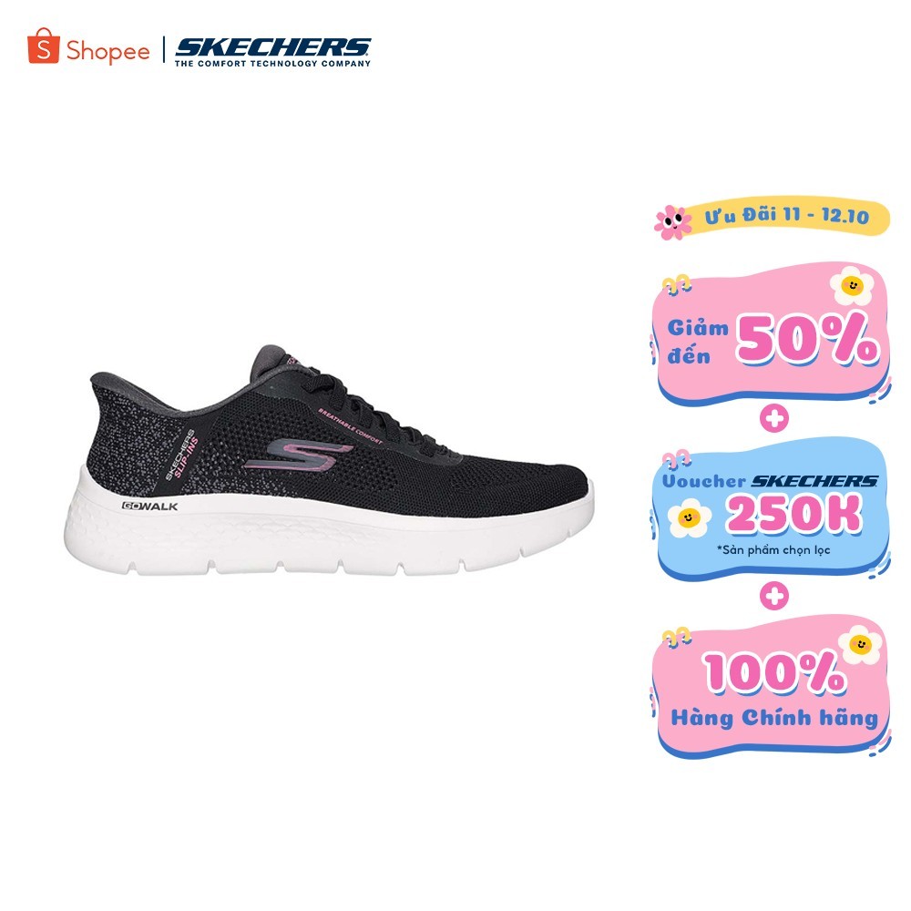 [ĐỘC QUYỀN ONLINE] Giày Thể Thao Nữ Skechers Slip-Ins GOwalk Flex Safiya Đi Bộ - 125503-BLK Memory Foam