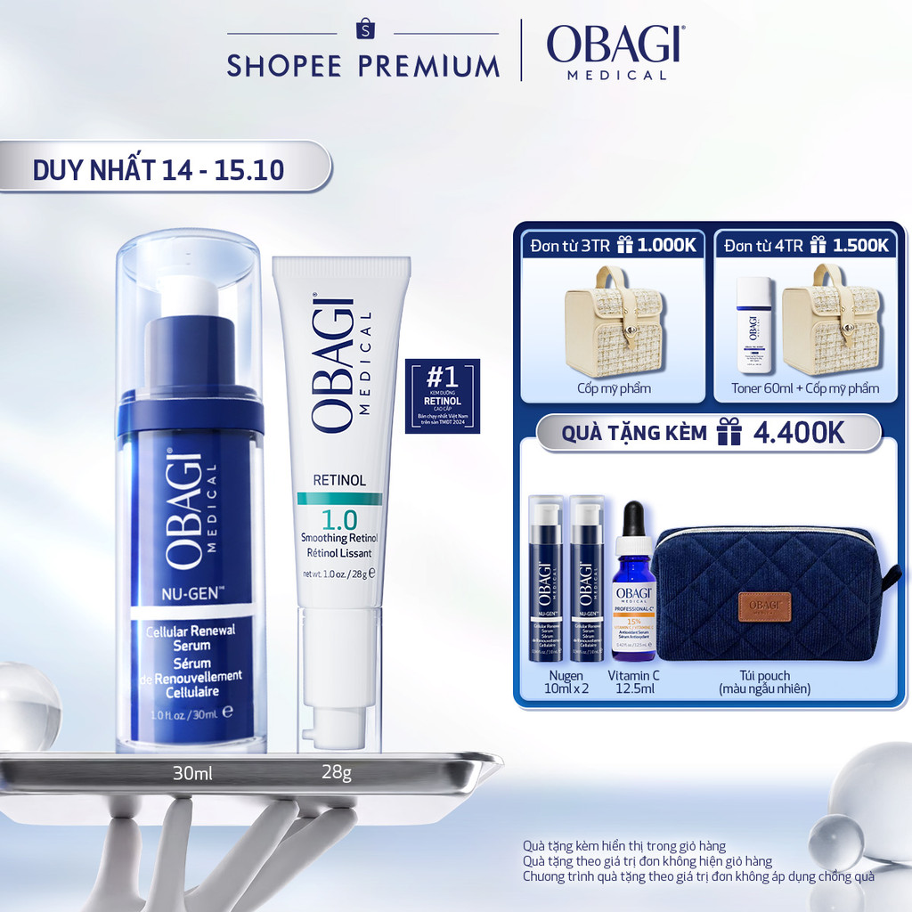 [PHIÊN BẢN MỚI] Bộ đôi Kem Dưỡng Đêm Obagi Retinol 0.5 (28g) và Kem dưỡng Clinical Kinetin+ Hydrating Cream 50ml