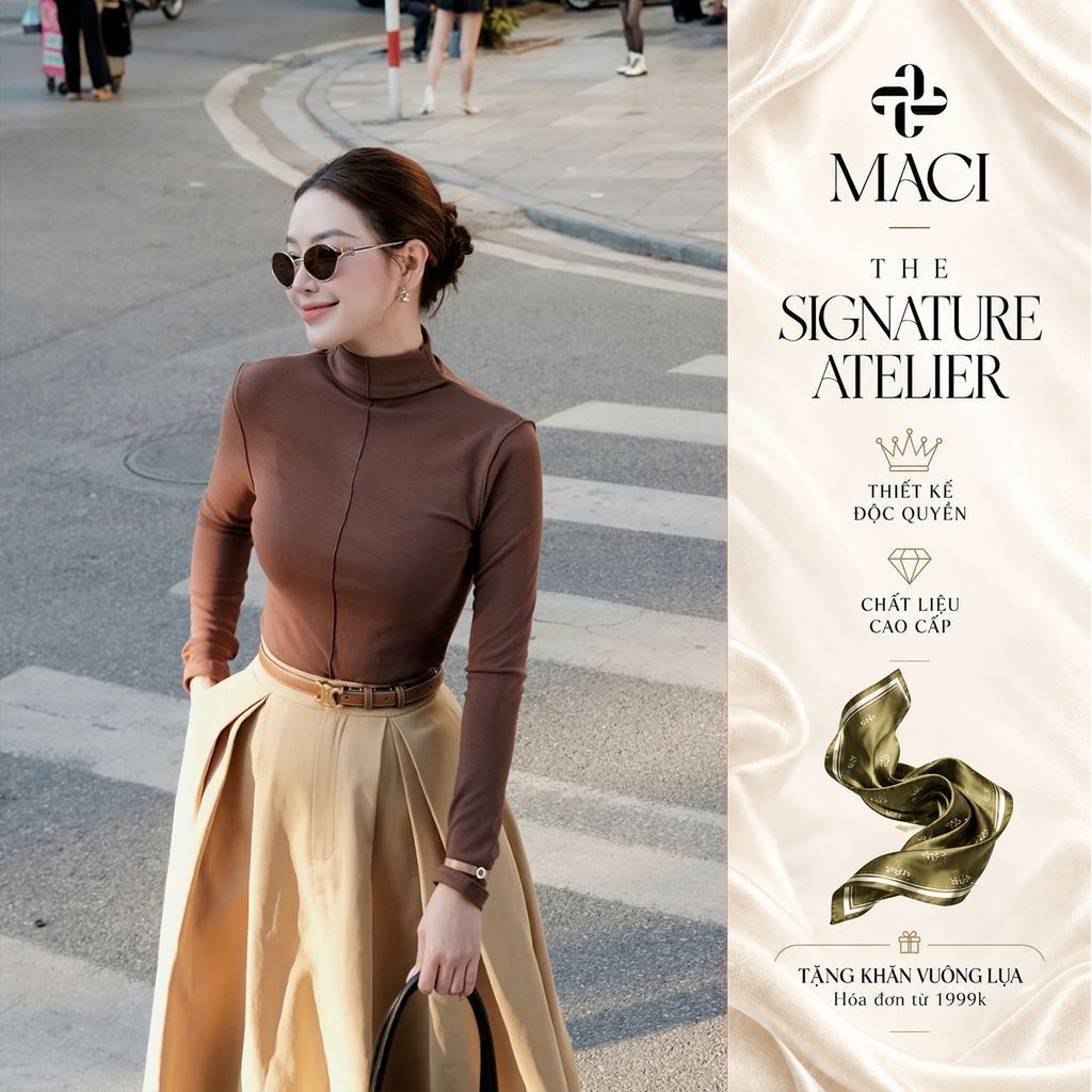 Áo Thun Giữ Nhiệt Lót Lông Đen - Trắng - Đỏ Rượu - Nâu MACI MCAATNA0220 Thời Trang Nữ