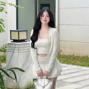 Áo Khoác Cardigan Nữ BABEE Tay Dài Kiểu Dáng Basic Đơn Giản Điệu Đà Sang Trọng Nữ Tính