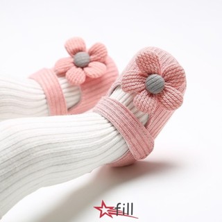 FILL Giày Cotton Cho Bé, Giày Công Chúa Nơ Hoa, Mềm Mại Chống Trơn Trượt Trẻ Sơ Sinh Prewalkers 0-18M