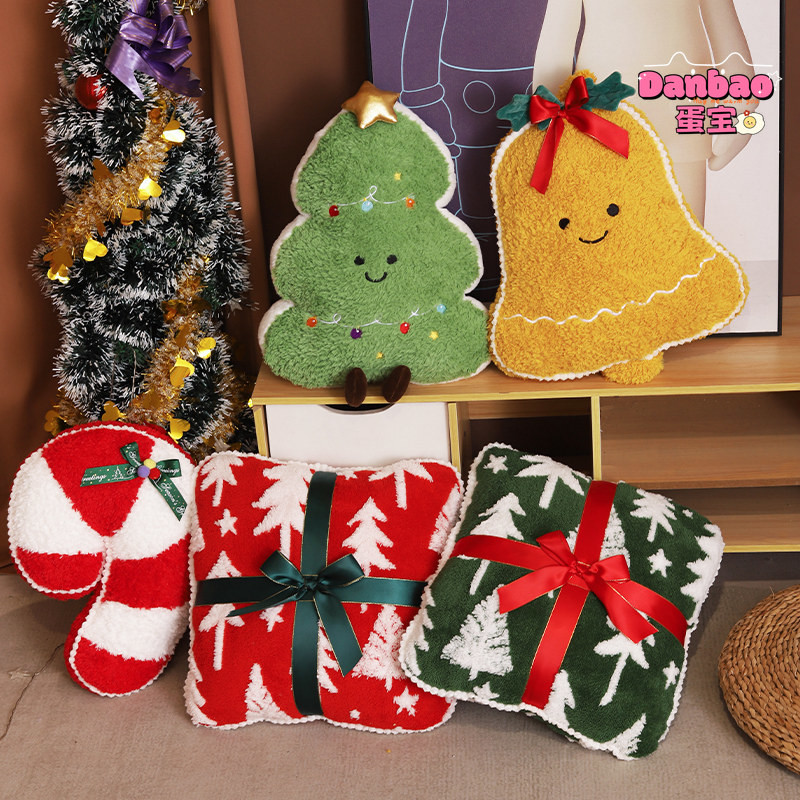 ((DANBAO) Quà tặng Giáng sinh trong Truyện cổ tích Đồ chơi sang trọng Gối ông già Noel dễ thương Cây thông Noel Chất liệu nai sừng tấm Quà tặng mềm cho bạn bè Quà tặng Giáng sinh Đồ chơi DANBAO