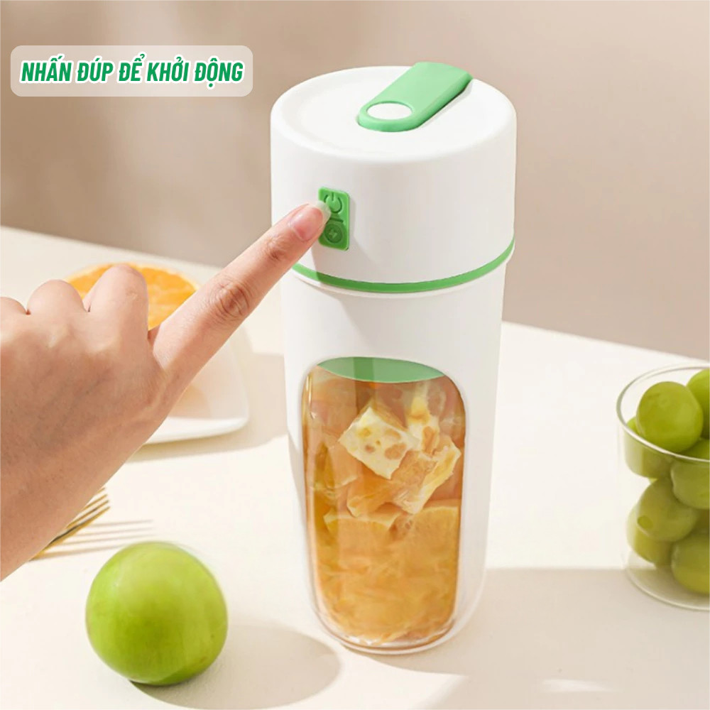 USB Và Ống Hút Đi Kèm 480ML Máy Xay Sinh Tố Cầm Tay Đa Năng Dung Tích Có Cổng Sạc