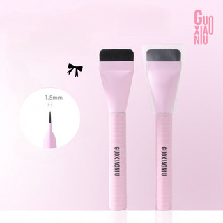 GUOXIAONIU Cọ nền đầu bằng phẳng không dấu, siêu mỏng, cọ che khuyết điểm đầu bằng phẳng, cọ mặt nạ
