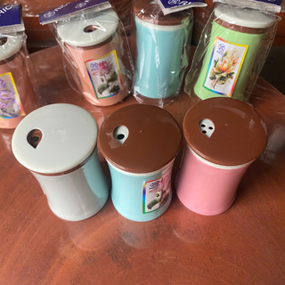 Hũ tăm eo RICO – nhựa cao cấp, họa tiết hoa, màu pastel ngẫu nhiên