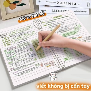 Sổ còng trong suốt A5 B5, dễ dàng nhìn thấy trang đầu tiên, ruột giấy kẻ ô vuông refill, 120 trang, sổ tay minimalism