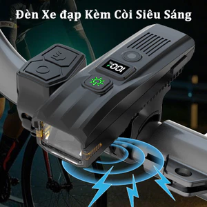 Đèn xe đạp kèm còi siêu sáng không dây, cảm ứng ánh sáng, màn hình LCD, sạc type C, Đồ Dùng, Cho Việcđạp Xe Ban đêm
