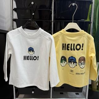 [DOU DOU KID] DT30 Áo Thun Dài Tay Bé Trai Bé Gái Chất Cotton Hữu Cơ 14-45kg