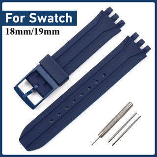 Dây đeo đồng hồ cao su chống thấm nước cho Swatch SUIB400 SUIK400 18mm 19mm Dây đeo đồng hồ silicon dành cho nam nữ Vòng đeo tay thể thao Phụ kiện đồng hồ