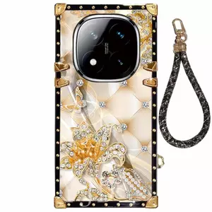 Ốp YJD Cho Redmi 17C Ánh Sáng Phong Cách Sang Trọng Dây Tay Cạnh Thẳng Vỏ Điện Thoại Chống Sốc