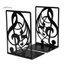 Thai| 1 Cặp Bookends kim loại chất lượng, Ghi chú âm nhạc sáng tạo và thiết kế chìa khóa, Sắp xếp sách chắc chắn và ổn định, Trang trí thanh lịch cho lớp học âm nhạc và văn phòng