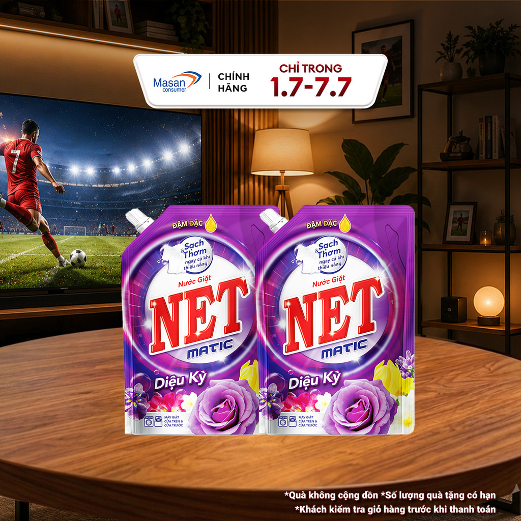 Combo 2 Nước giặt NET Matic diệu kỳ túi x 3kg