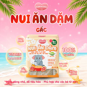 Nui Ăn Dặm Rau Củ Hữu Cơ MAMACOOK Vị Gấc - Bổ Sung Chất Xơ - Hỗ Trợ Ăn Dặm Cho Bé 6M+