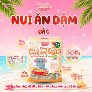 Nui Ăn Dặm Rau Củ Hữu Cơ MAMACOOK Vị Gấc - Bổ Sung Chất Xơ - Hỗ Trợ Ăn Dặm Cho Bé 6M+
