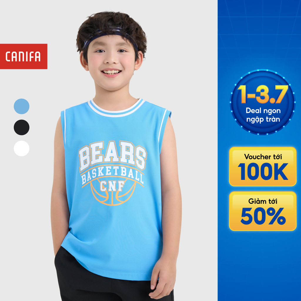 Áo ba lỗ active bé trai CANIFA có hình in 2TA25S004