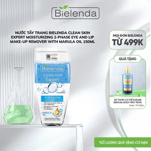 Nước tẩy trang Bielenda Clean Skin Expert Marula Oil làm sạch sâu cho vùng da mắt môi 150ml