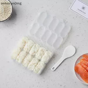 AA 10 Lưới Cơm Bóng Khuôn Có Thìa Cơm Sushi Hộp Bảo Quản Áp Lực Chống sti Dụng Cụ Ăn Trưa DIY Nhà Bếp Rõ Ràng Onigiri Khuôn VN