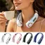 Quạt cho cổ Máy thông gió im lặng có thể sạc lại 5 tốc độ Đèn LED 7 màu có thể đeo được xung quanh quạt cổ có màn hình jiwvn