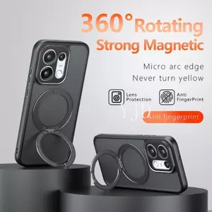 Ốp YJD Cho OPPO Reno16 Pro Reno16F 360° Giá đỡ xoay Họa tiết da mờ Không bao giờ biến màu vàng Vỏ điện thoại chống rơi