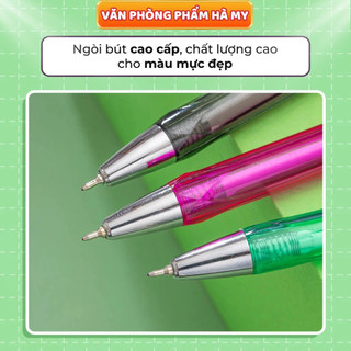 Combo 10 Cây Bút Gel B Thiên Long GEL-B011 Ngòi 0.5mm - Bút Gel Nắp Đậy Viết Êm Tay, Mực Đậm Sắc Nét