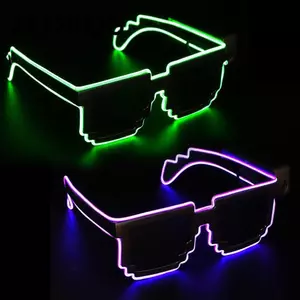 Kính phát sáng LED FEDAOG Phát sáng trong bóng tối, Kính LED khảm không dây sinh nhật Giáng sinh Halloween, Câu lạc bộ đêm tiệc neon thời trang Màu sắc rực rỡ cho trẻ em người lớn