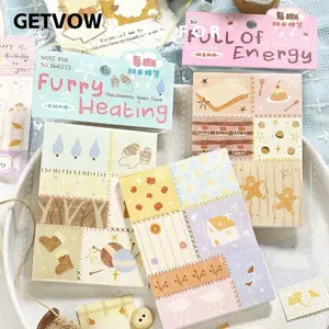 Lưu ý chắp vá GETVOW, Chất liệu tự làm Đồ dùng sổ lưu niệm họa tiết hoạt hình, Phong cách chắp vá dễ thương Dễ thương Văn phòng phẩm Sổ ghi chú để ghi nhật ký