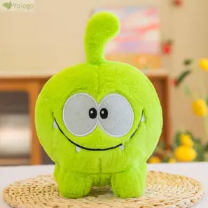 Đồ chơi ếch YOLOGO, Đồ chơi nhồi bông cắt trái cây xanh, Phim hoạt hình Om Nom Hot Game 20cm Búp bê động vật nhồi bông Kid