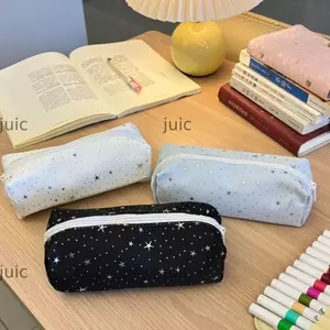Túi Đựng Bút JUIC, Thiết Kế Dây Kéo Túi Bảo Quản Dung Tích Lớn, Bút Chì Chấm Bi Ngôi Sao Đa Năng Học Sinh