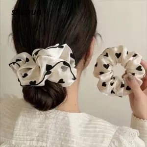 SHUPUN Bộ 3 Scrunchies Vải In Họa Tiết Hoa, Dây Buộc Tóc Co Giãn Cao, Mềm Mại Không Đau Tóc, Phụ Kiện Tóc Nữ Phong Cách Ngọt Ngào