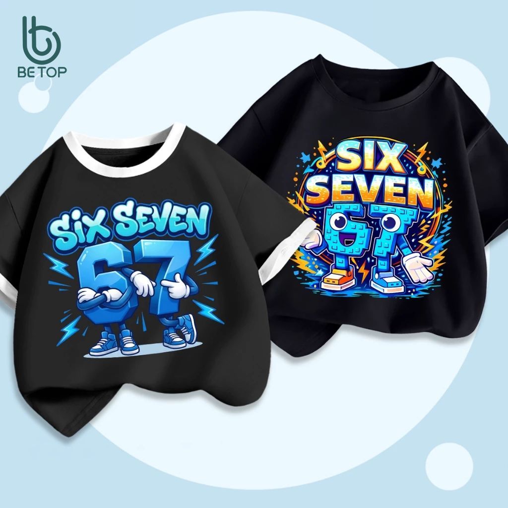 Áo Thun Cộc Tay Bé Trai BETOP, Phong Cách US-UK Thời Thượng Hình SIX-SEVEN Chất Liệu Cotton Thoáng Mát