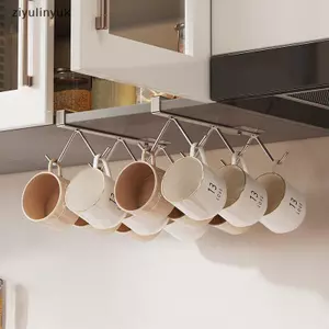 Ziyulinyuk 4 / 6 Móc Cốc Cà Phê Cốc Đựng Bằng Thép Không Gỉ Móc Bảo Quản Tủ Bếp Đa Năng Không Đục Lỗ Ra VN