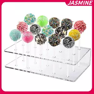 JASMINE Bánh Lollipop Giá Đỡ Màn Hình Giá Đỡ Acrylic 15 Lỗ Trong Suốt Bền Kẹo Cho Tiệc Cưới Sinh Nhật Món Tráng Miệng Đứng JASMINE