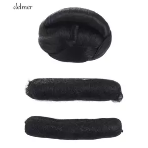 DELMER Hanfu Bện Chignon Nữ Tự Nhiên Retro Cô Gái Phong Cách Tóc Tổng Hợp Phụ Kiện Tóc Vô Hình Mềm Hanfu Cosplay Tóc Giả